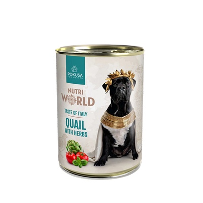 POKUSA POKUSA NUTRI WORLD - консерва с пъдпъдък и подправки 400гр (PO_1NutriQu-400)