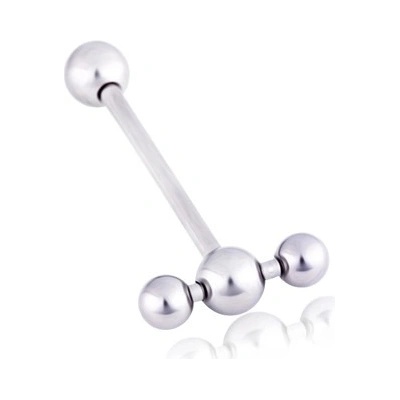Šperky eshop ocelový piercing do ucha dvojitý barbell X8.6