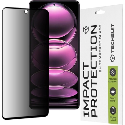 Techsuit Протектор за Xiaomi Redmi Note 12 Pro 5G / 12 Pro+ / Poco X5 Pro - 111D Privacy Full Glue - Черен