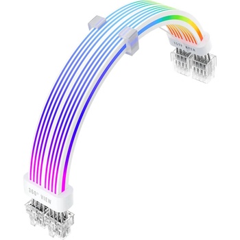 1stPlayer Удължителен кабел 1stPlayer Extension Modding Cable PCIe 6+2PIN Addressable RGB White - NC2-8P-WH (NC2-8P-WH)