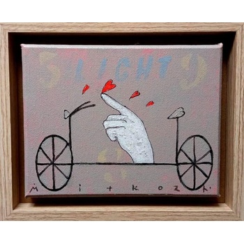Картина с колело и сърца