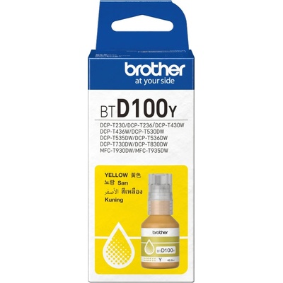 Brother Мастило за Brother MFC-T930DW, DCP-T830DW/T730DW/T530DW/T430W, DCP-T230 - Yellow - BTD100Y - Заб. : до 5000 копия (BTD100Y)