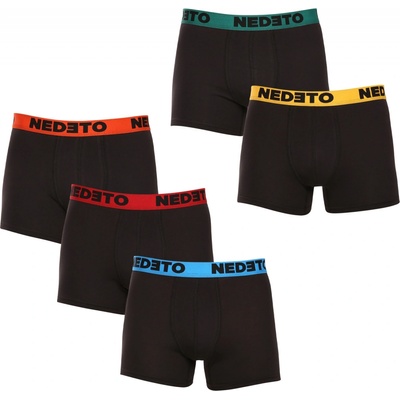 5PACK pánske boxerky Nedeto čierne (5NDTB001-brand)