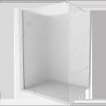 Mexen Kioto душ кабина на стената Walk-in 140 x 200 см, райета 8 мм, четкан никел - 800-140-101-97-09 (800-140-101-97-09)