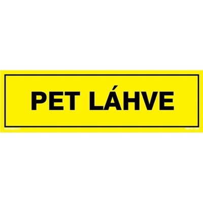 Značka PET LÁHVE, samolepicí fólie, 290 × 85 mm BZ FW626