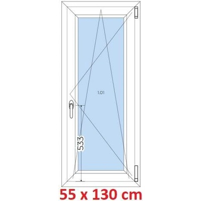 Soft Plastové okno 550 x 1300 mm, otevíravé a sklopné, Antracit struktura/bílá