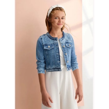 Abel & Lula Деним яке за момиче с перли Abel&Lula