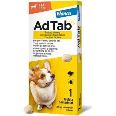 AdTab žuvacie tablety pre psy 1 ks pre 5,5-11 kg