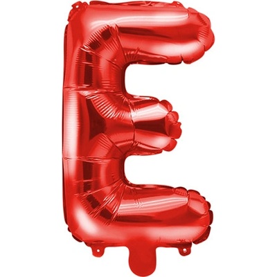 PartyDeco Fóliový balón Mini Písmeno E 35 cm červený