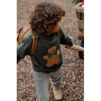 Donsje Вълнен бебешки пуловер Donsje Denn Merino Wool Sweater Gingerbread (4083506)