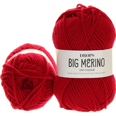 Drops Big Merino 27 karmínová červená