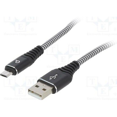 Gembird CC-USB2B-AMMBM-2M-BW USB 2.0 USB A vidlice USB B micro vidlice