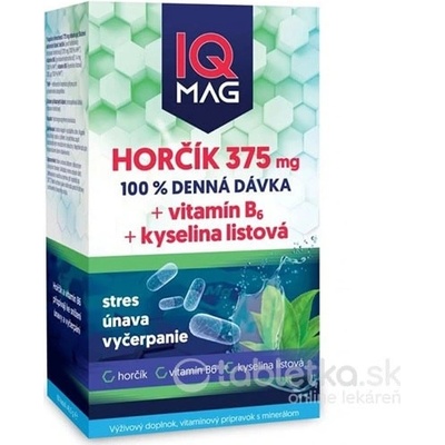 IQ Mag 375mg hořčíku+vit.B6+kyselina listová 60 kapsúl