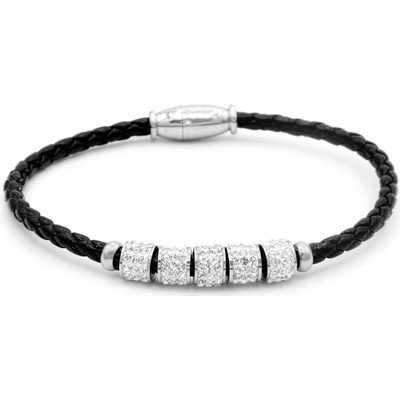 BRUNOshop.cz Kožený náramek s kamínky S3192