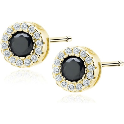 Lafira stříbrné náušnice Round Black Z1128EGB