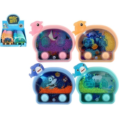 Teddies Vodná hra hlavolam svietiaca morské zvieratko plast 13x12cm na batérie 4 farby