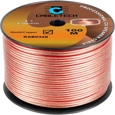 Cabletech Reproduktorový kabel 2x4 mm měděný 100 m L-KAB0328