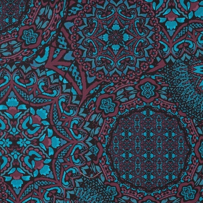 Strima Viscose Stretch Print - marrakesh, petrolejová