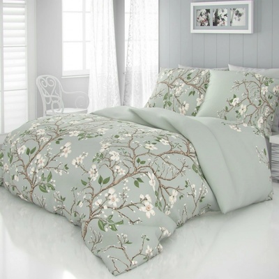 Kvalitex satén povlečení Luxury Collection Jaro zelené 140x200 70x90 – Zboží Dáma