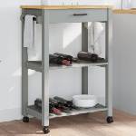 vidaXL Кухненска количка "MONZA" 60x40x88, 5 см борово дърво масив (376092)