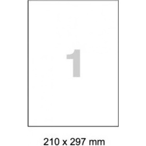 CDRmarket Самозалепващи етикети R0501.1123, лазерни, гланцирани, полиестер, 210 x 297 mm, 1 етикет, A4, 100 листа (R0501.1123A)
