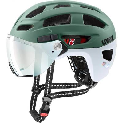 uvex Каска за велосипед Uvex Finale Visor Vario Bike helmet - Moss Green / Cloud Matt / FM Blue - размер 52-57 cm (851-0856-0411)