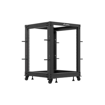 Lanberg отворена стойка 19" 15U 600x600-1100 регулируема черна (OR01-6115-B)