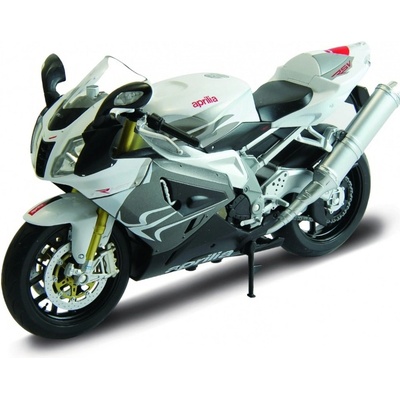 Welly Motocykl Aprilia RSV 1000R stříbrný 1:10
