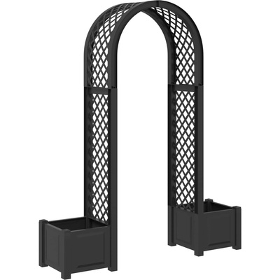 vidaXL Розова арка с саксия Антрацит 168, 5 x 43 x 207 см ПП (42041736)