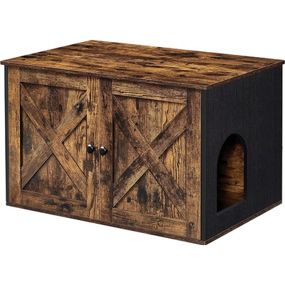 Feandrea Skrinka na toaletu s dvierkami hnedá 80 x 53 x 49,2 cm