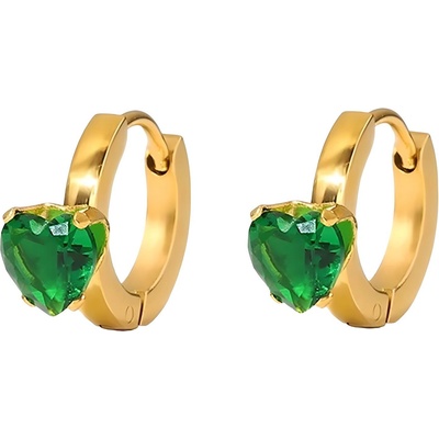 HARAHU Обеците ba-23559 - Златна / Зелена kp23559 (ba-23559)