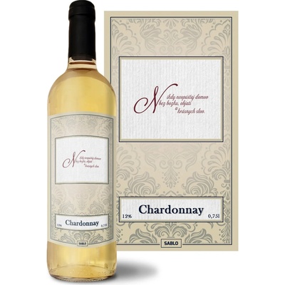 Sablio Neopúšťaj domov Chardonnay biele suché víno 12 % 0,75 l (čistá fľaša)