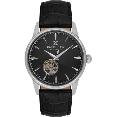 Daniel Klein DK. 1.14285-2 - мъжки часовник, автоматичен, 41.5 mm, скелетон, 5 ATM, черна кожа