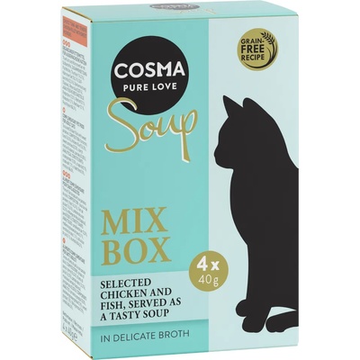 Cosma 4х40г Cosma Soup, консервирана храна за котки - смесена опаковка