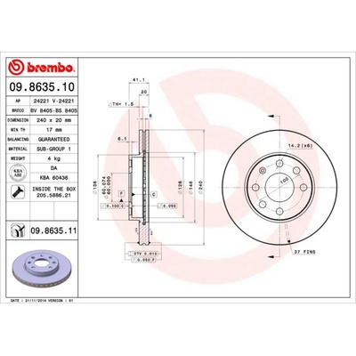 BREMBO Brzdový kotúč 09863511