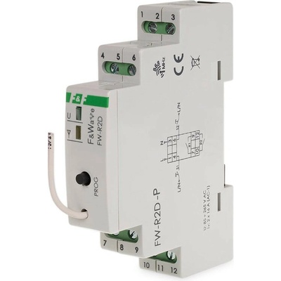 FW-R2D-P - Dvojkanálové bezdrôtové multifunkčné relé ON/OFF/impulz/1s-48hod, 85-265V, 2x 16A