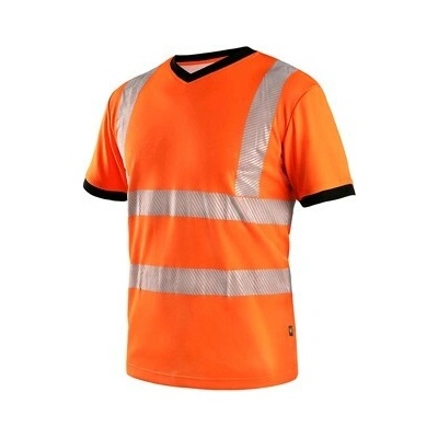 Canis CXS RIPON tričko výstražné pánske oranžovo čierna 2XL