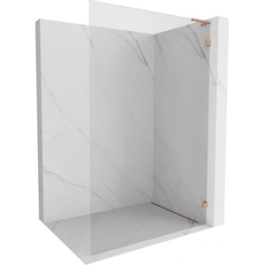 Mexen Lunar L стъклена душ стена Walk-in дясна 100 x 200 см, прозрачна 8 мм, четкана мед - 830L-100-000-65-00-P (830L-100-000-65-00-P)