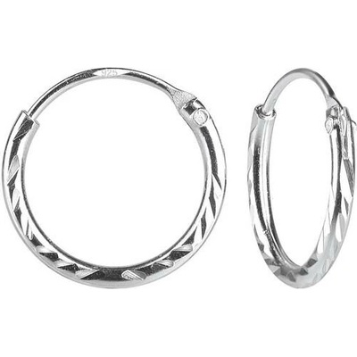 Luminosa stříbrné náušnice KRUHY DIAMOND SE-K-008