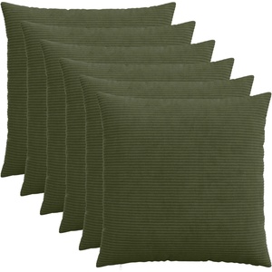 vidaXL Калъфка за възглавница 6 бр. HEERLEN Зелено 55 x 55 см кордурой (912306)