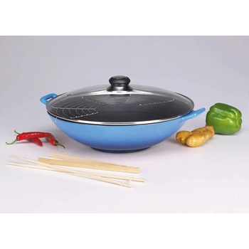Eva litinový keramický wok blau příslušenství i na indu 36 cm