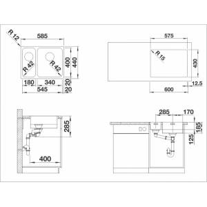 BLANCO Кухненска мивка blanco, solis 340/180 - if (solis 340/180 - if) Мивка за вграждане