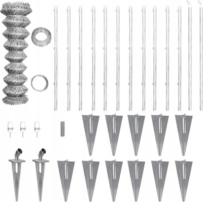 vidaXL Drátěné pletivo se sloupky a kolíky pozinkovaná ocel 25x1,25 m