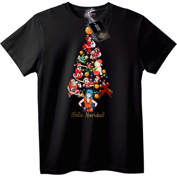 NOONEBRAND Тениска Dragon Ball Коледна Елха - 2XL, Black