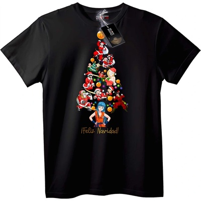 NOONEBRAND Тениска Dragon Ball Коледна Елха - 2XL, Black