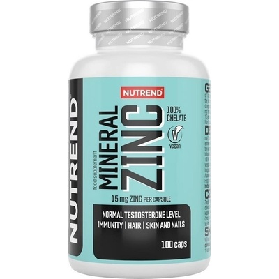 Nutrend Mineral Zinc 100% Chelate 15 mg, 100 Veg Capsules
