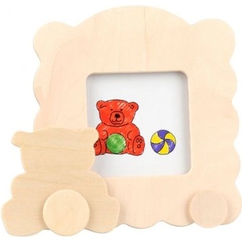 Goki - Дървена рамка за снимка за оцветяване и декорация - Мече (SB301_5)
