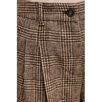 Luisa Spagnoli Панталон с вълна Luisa Spagnoli в кафяво с широка каройка, с висока талия 542379 (542379)