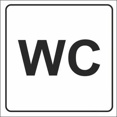 Walteco WC, 80x80mm, samolepka Množstvo: 1 ks , 20301