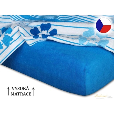 Dadka Froté prostěradlo modř královské 180x200x25